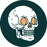 iconic tattoo style image of a skull png