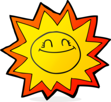 feliz mão desenhado desenho animado Sol png