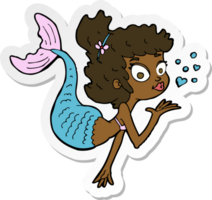 sticker of a cartoon pretty mermaid png