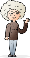 cartoon annoyed old woman waving png