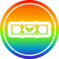 Kerstmis kraker circulaire icoon met regenboog helling af hebben png