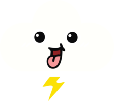 piatto colore retrò cartone animato di un' tempesta nube png