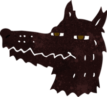 cartoon smug wolf face png