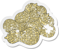 retro distressed sticker of a cartoon peanuts png