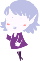 pretty flat color style cartoon elf girl png