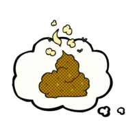 hand drawn thought bubble cartoon gross poop png