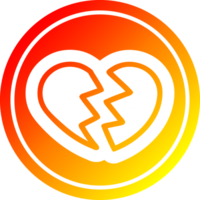 broken heart icon with warm gradient finish png