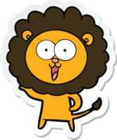 autocollant d'un lion de dessin animé heureux png