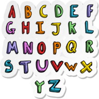 sticker of a cartoon alphabet png