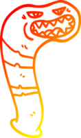 warm gradient line drawing of a cartoon monster leech png