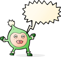 cartoon funny christmas creature with speech bubble png