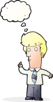 Cartoon-Mann mit Frage mit Gedankenblase png