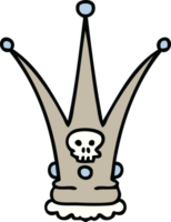hand drawn quirky cartoon death crown png