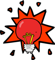 cartoon red light bulb png