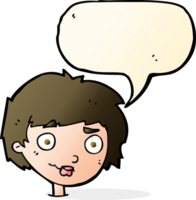 cartoon confused woman with speech bubble png