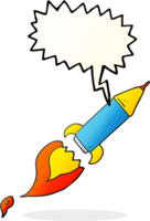 hand drawn speech bubble cartoon rocket png