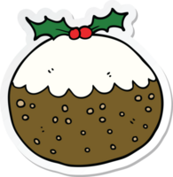 sticker of a cartoon christmas pudding png