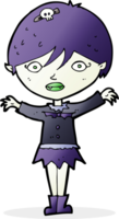 cartoon waving vampire girl png