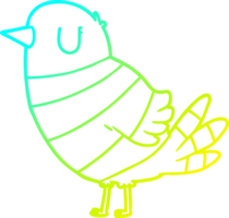 cold gradient line drawing of a cartoon bird png