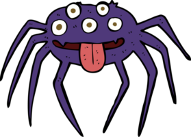 araña de halloween asquerosa de dibujos animados png