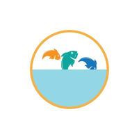 Fish logo template element symbol vector