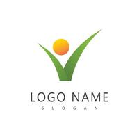 Grass logo template element and symbol vector