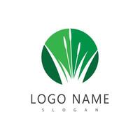 Grass logo template element and symbol vector