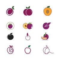 Plum logo template and symbol vector