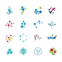 molécula símbolo logo modelo ilustración diseño vector