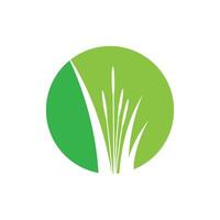 Grass logo template element and symbol vector