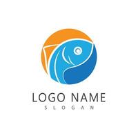 Fish logo template element symbol vector