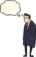 cartoon bad tempered man with thought bubble png