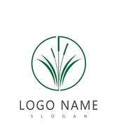 Grass logo template element and symbol vector