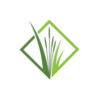 Grass logo template element and symbol vector