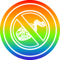 Nein filmen kreisförmig Symbol mit Regenbogen Gradient Fertig png