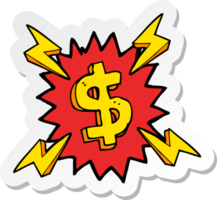 Aufkleber eines Cartoon-Dollar-Symbols png