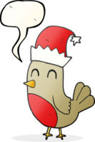 mano disegnato discorso bolla cartone animato Natale pettirosso png