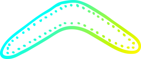 cold gradient line drawing of a cartoon boomerang png