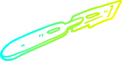 cold gradient line drawing of a cartoon surgeon blade png