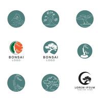 Bonsai logo template and symbol vector