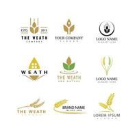 Agriculture wheat logo template and symbol vector