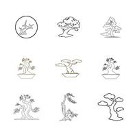 bonsai logo modelo y símbolo vector