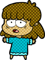 cartoon tired woman png