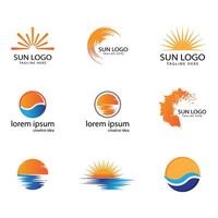 Sun logo template symbol design vector