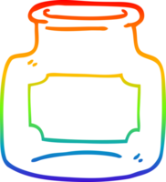 arco iris degradado línea dibujo de un dibujos animados de claro vaso tarro png