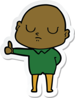 adesivo de um homem careca de desenho animado png