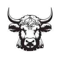 Bull - A Gentle Bull face Logo concept design vector