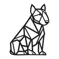 Polygonal Dog Outline - Geometric Bull Terrier Dog illustration in black and white vector