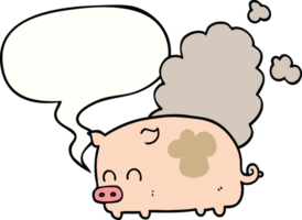 cartoon smelly pig with speech bubble png