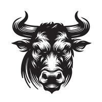 toro - un enojado toro cara logo concepto diseño riendo vector